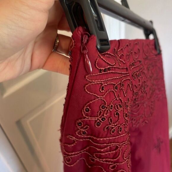 Piazza Sempione NWT red embroidered cropped pant size 6 - Picture 6 of 13